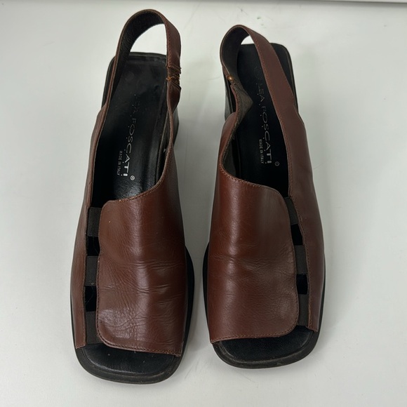 Lea Foscati Open Toed Slingback Block Heeled Sandals - Picture 3 of 11